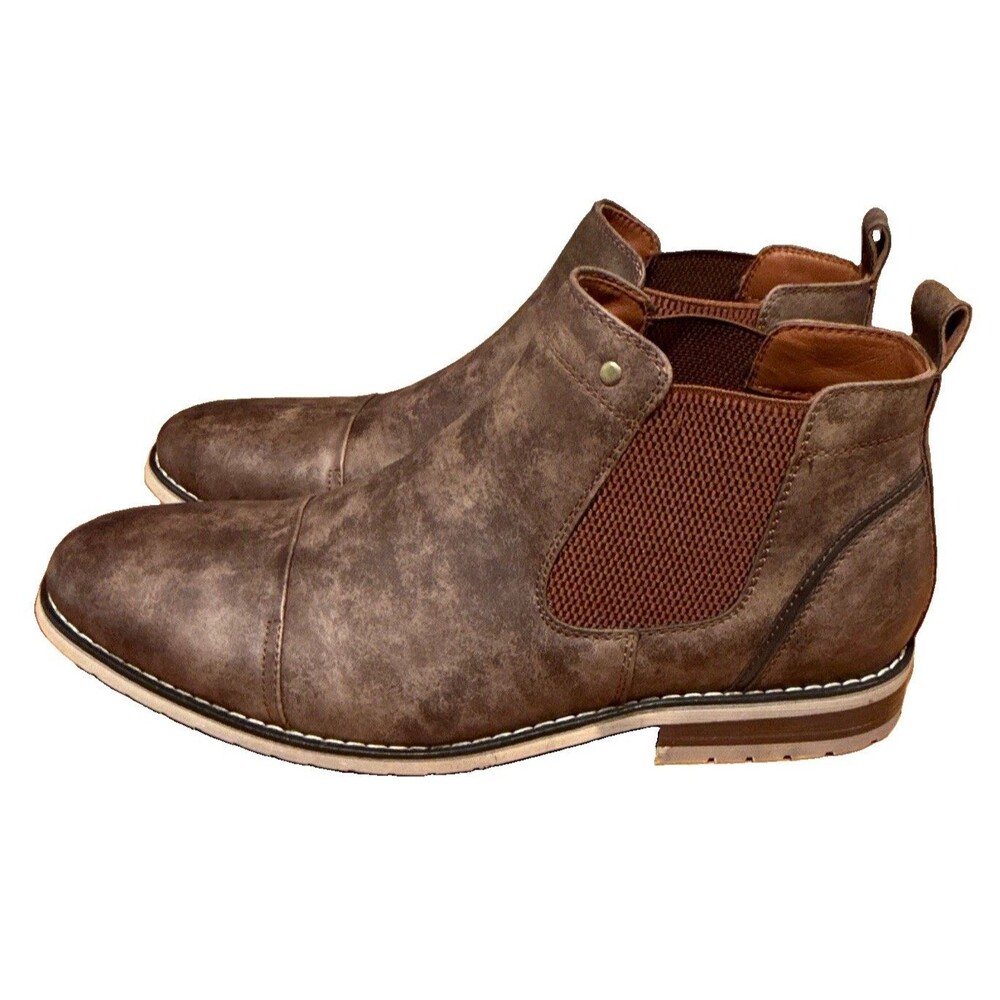 Ferro Aldo Sterling Chelsea Ankle Boot NWOT Chestnut Brown Slipon Round Toe 10.5